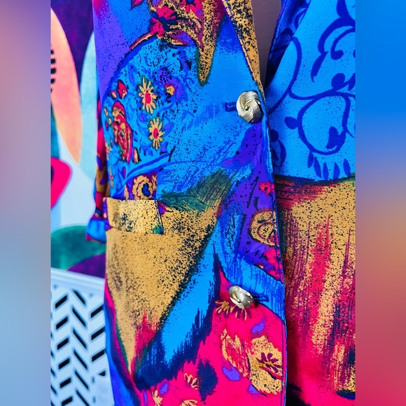 VTG 1990s Multicolor Floral Blazer Jacket - Picture 4 of 6